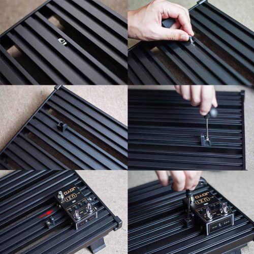  Guitar Pedal board - Guitto Fixture Blocks Fixed Effects Pedalboard Aluminum Alloy Super Light with Carry Bag, No Velcro (GPB-02 Medium Size: 51.7x33.2cm)