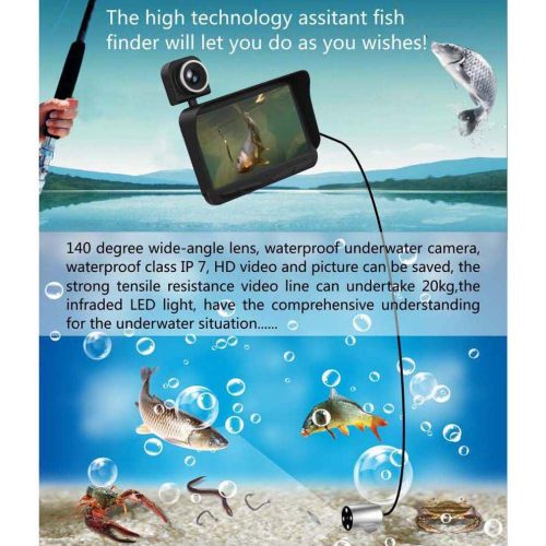  GUJIAO 720P Underwater Fishing Camera 4.3 Inch LCD Monitor 6 LEDs IR Night Vision Video Fish Finder 30M Cable Visible Fish Finder X3