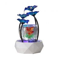 GUJIAO Glass Ceramic Goldfish Bowl Living Room Small Water Ornament Fountain
