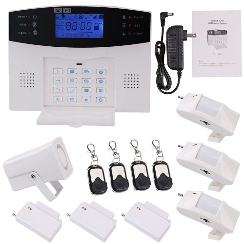  GULUBO Wireless Home Office Business Security Alarm System, GSM SIM Card Burglar Alarm Outdoor Siren, with Auto Dial, Infrared Detector, Remote Control and More Kits for Complete S