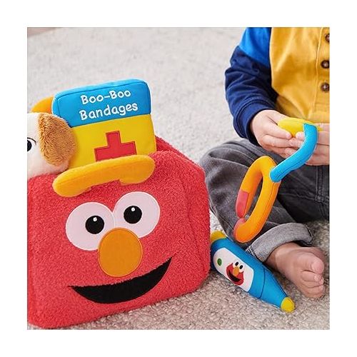  GUND Sesame Street Official Furry Friends Forever Elmo & Tango Checkup Playset, Premium Plush Sensory Playset for Ages 1 & Up, Red, 8”