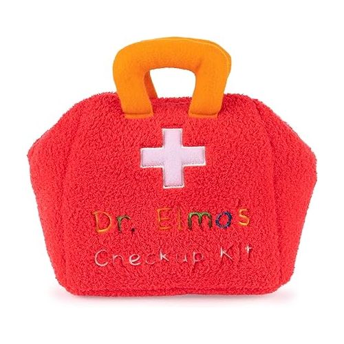  GUND Sesame Street Official Furry Friends Forever Elmo & Tango Checkup Playset, Premium Plush Sensory Playset for Ages 1 & Up, Red, 8”