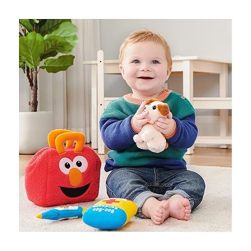  GUND Sesame Street Official Furry Friends Forever Elmo & Tango Checkup Playset, Premium Plush Sensory Playset for Ages 1 & Up, Red, 8”