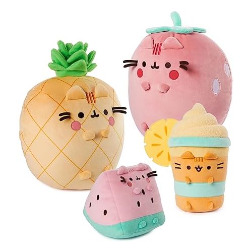  GUND Pusheen Strawberry Scented Squisheen Plush, Squishy Toy Stuffed Animal for Ages 8 and Up, Pink, 11”