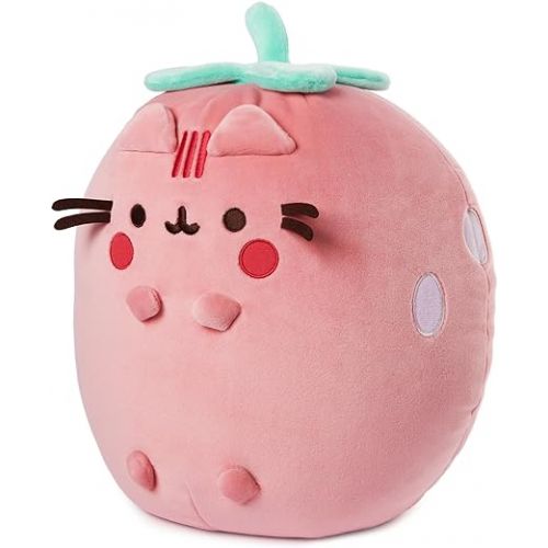  GUND Pusheen Strawberry Scented Squisheen Plush, Squishy Toy Stuffed Animal for Ages 8 and Up, Pink, 11”