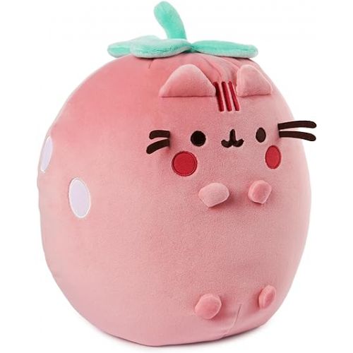  GUND Pusheen Strawberry Scented Squisheen Plush, Squishy Toy Stuffed Animal for Ages 8 and Up, Pink, 11”