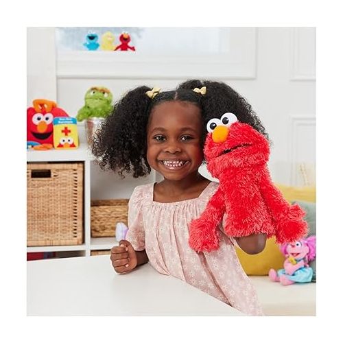  GUND Sesame Street Official Elmo Muppet Plush Hand Puppet, Premium Plush Toy for Ages 1 & Up, Red, 11”