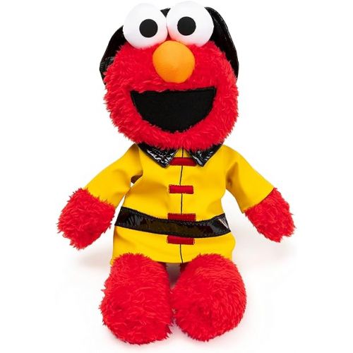  GUND Sesame Street Official Firefighter Elmo Muppet Plush, Premium Plush Toy for Ages 1 & Up, Red/Yellow, 13”