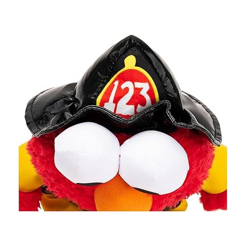  GUND Sesame Street Official Firefighter Elmo Muppet Plush, Premium Plush Toy for Ages 1 & Up, Red/Yellow, 13”