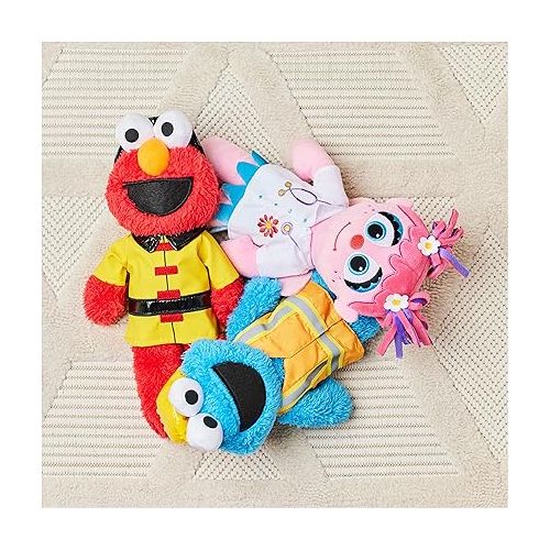  GUND Sesame Street Official Firefighter Elmo Muppet Plush, Premium Plush Toy for Ages 1 & Up, Red/Yellow, 13”