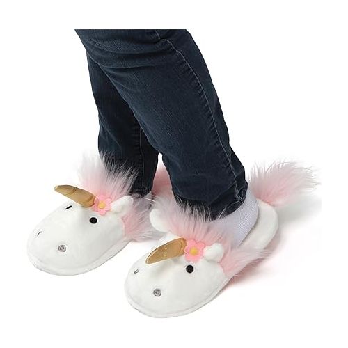  Gund Unicorn Slippers Plush One Size Slippers, White