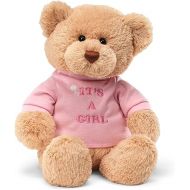 GUND It’s a Girl T-Shirt Teddy Bear Stuffed Animal Plush in Pink, 12” , Tan