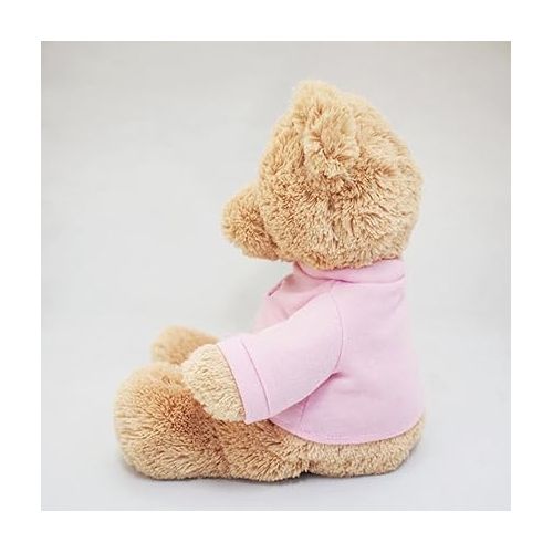  GUND It’s a Girl T-Shirt Teddy Bear Stuffed Animal Plush in Pink, 12” , Tan