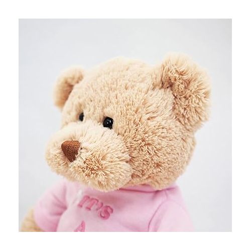  GUND It’s a Girl T-Shirt Teddy Bear Stuffed Animal Plush in Pink, 12” , Tan