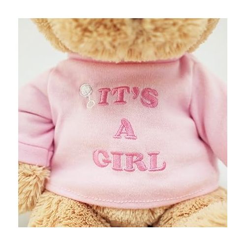  GUND It’s a Girl T-Shirt Teddy Bear Stuffed Animal Plush in Pink, 12” , Tan