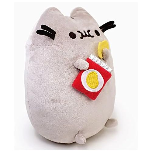  GUND Pusheen Snackables Potato Chip Cat Plush Stuffed Animal, Gray, 9.5