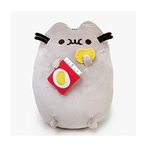  GUND Pusheen Snackables Potato Chip Cat Plush Stuffed Animal, Gray, 9.5