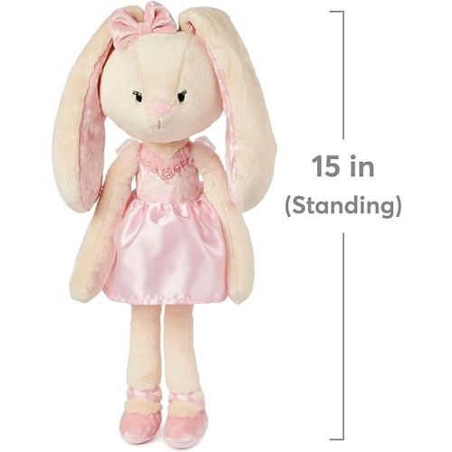  GUND Take-Along Friends Plush, Curtsy Ballerina Bunny, Bunny Stuffed Animal for Ages 1 and Up, Pink, 15
