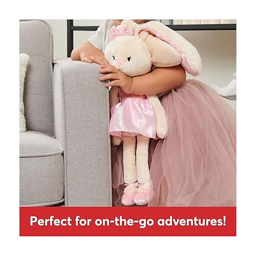  GUND Take-Along Friends Plush, Curtsy Ballerina Bunny, Bunny Stuffed Animal for Ages 1 and Up, Pink, 15