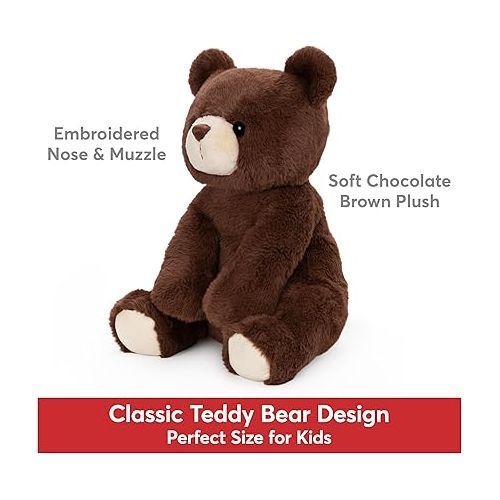  GUND Finley Teddy Bear, Premium Stuffed Animal for Ages 1 and Up, Chocolate Brown, 13”