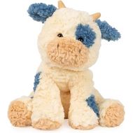 GUND Cozys Collection Cow, Stuffed Animal for Ages 1 and Up, Spring Decor Plush Toy, Cream/Blue, 10”