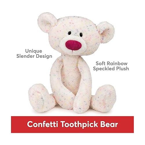  GUND Toothpick Confetti, Teddy Bear Stuffed Animal for Ages 1 and Up, Rainbow, 15”