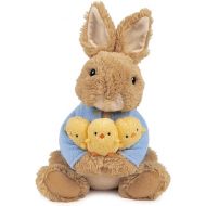 GUND Beatrix Potter Peter Rabbit Holding Chicks Plush, Easter Gift, Easter Bunny Stuffed Animal for Ages 1 and Up, Brown/Blue, 9.5”