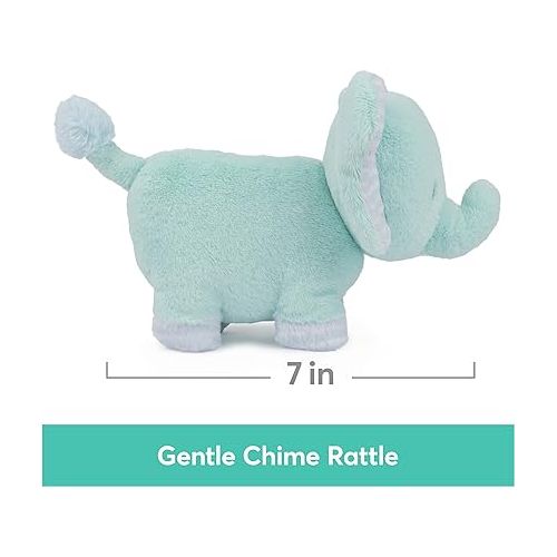  GUND Baby Safari Friends Collection Plush Elephant with Chime, Sensory Toy Stuffed Animal for Babies and Newborns, Teal, 7