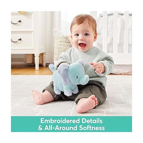  GUND Baby Safari Friends Collection Plush Elephant with Chime, Sensory Toy Stuffed Animal for Babies and Newborns, Teal, 7