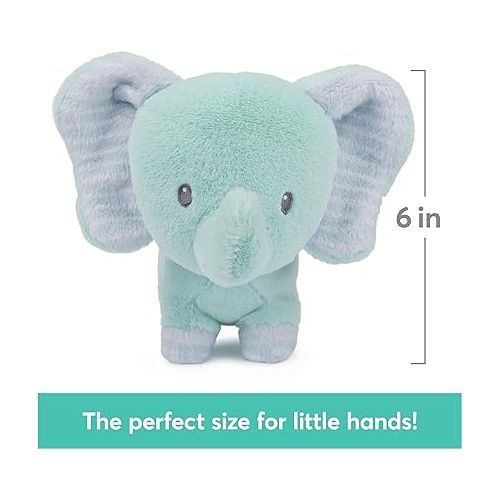  GUND Baby Safari Friends Collection Plush Elephant with Chime, Sensory Toy Stuffed Animal for Babies and Newborns, Teal, 7