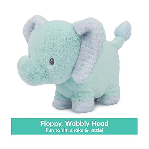  GUND Baby Safari Friends Collection Plush Elephant with Chime, Sensory Toy Stuffed Animal for Babies and Newborns, Teal, 7