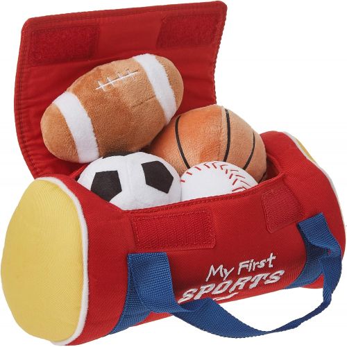  [아마존베스트]GUND Baby My First Sports Bag Stuffed Plush Playset, 5 Piece, 8