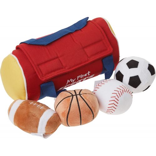  [아마존베스트]GUND Baby My First Sports Bag Stuffed Plush Playset, 5 Piece, 8