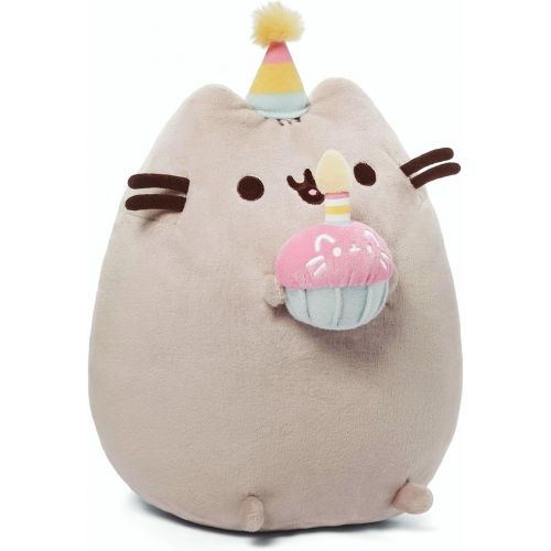  [아마존베스트]GUND Pusheen Snackables Birthday Cupcake Plush Stuffed Animal, Gray, 10.5