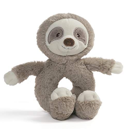  Baby GUND Toothpick Sloth Rattle Plush Stuffed Animal 7.5, Taupe