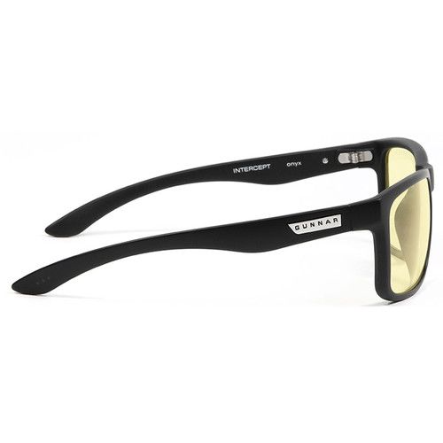  GUNNAR Intercept Gaming Glasses (Onyx Frame, GUNNAR-Focus Lenses, Amber Lens Tint)