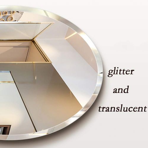  GUOWEI Mirror Wall-Mounted Floating Bathroom High Definition Carved Frameless Makeup Oval, 3 Sizes (Color : Silver, Size : 60x45cm)