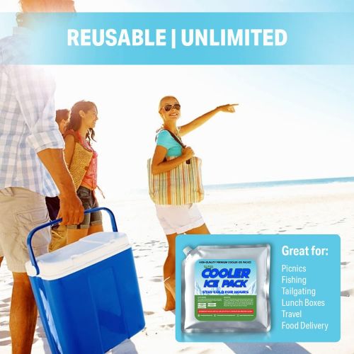  GURIN Cooler Ice Packs - Reusable Ice Packs for Lunch Box, Bag, or Backpack Coolers - Cold Up to 8-12 Hours Long Lasting Ice Packs for Camping Picnic, Outdoor Activities, Food Deli