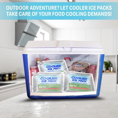  GURIN Cooler Ice Packs - Reusable Ice Packs for Lunch Box, Bag, or Backpack Coolers - Cold Up to 8-12 Hours Long Lasting Ice Packs for Camping Picnic, Outdoor Activities, Food Deli