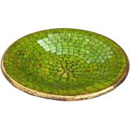 Marke: Guru-Shop Guru-Shop Runde Mosaikschale, Untersetzer, Dekoschale, Handgearbeitete Keramik & Glas Obst Schale - Design 6, Braun, Groesse: Gross (Ø 46 Cm), Schalen