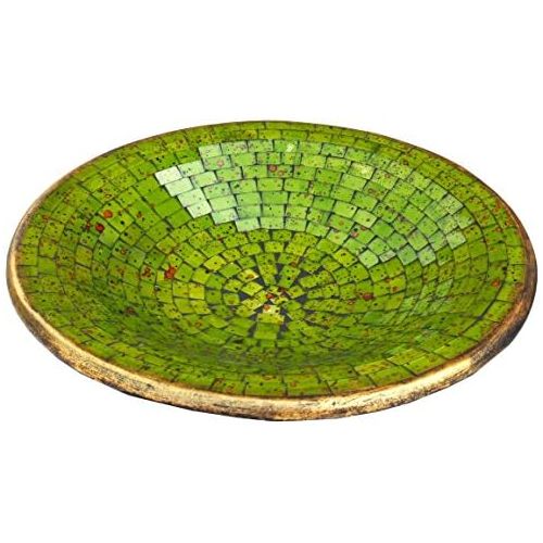  Marke: Guru-Shop Guru-Shop Runde Mosaikschale, Untersetzer, Dekoschale, Handgearbeitete Keramik & Glas Obst Schale - Design 6, Braun, Groesse: Gross (Ø 46 Cm), Schalen