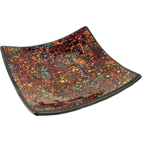  Marke: Guru-Shop Guru-Shop Eckige Mosaikschale, Untersetzer, Dekoschale, Handgearbeitete Keramik & Glas Obst Schale - Design 5, Mehrfarbig, Groesse: Mittel (25x25 Cm), Schalen