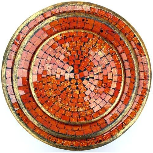  Guru-Shop Round Mosaic Bowl / Coaster - Decorative Bowl - Handmade Ceramic & Glass Fruit Bowls