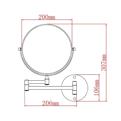  GURUN 8-Inch Two Sided Makeup Mirrors Dual Arm Wall Mount Mirror with 10x Magnification,Chrome...