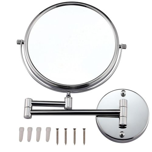  GURUN 8-Inch Two Sided Makeup Mirrors Dual Arm Wall Mount Mirror with 10x Magnification,Chrome...