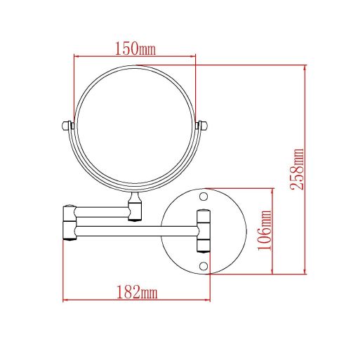  GURUN 8-Inch Two Sided Makeup Mirrors Dual Arm Wall Mount Mirror with 10x Magnification,Chrome...