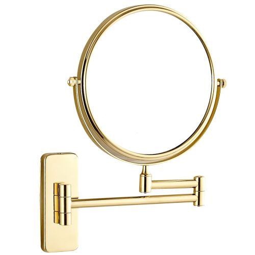  GURUN 8-Inch Double-Sided Wall Mounted Makeup Mirror with 10x Magnification,Gold Finish M1406J(8in,10x)