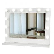 GURUN Hollywood Lighted Vanity Mirror White, Makeup Dressing Table Vanity Set Mirrors with Dimmer