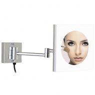 GURUN 8-Inch Adjustable LED Lighted Wall Mount Makeup Mirror Acrylic with 10x Magnification,Chrome...