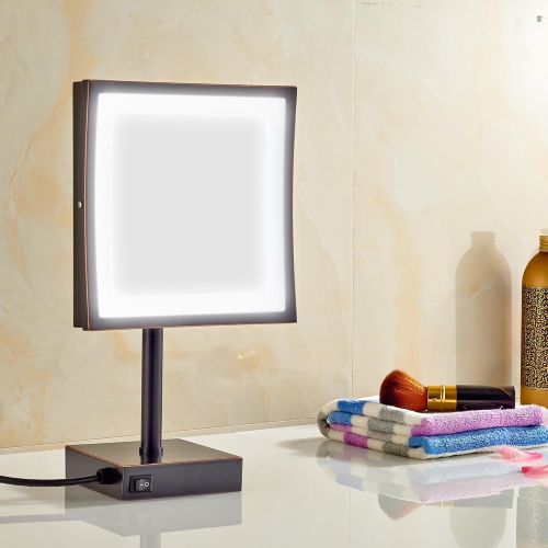  GURUN 8.5 inch Square Makeup Mirror with Lights Led 3x Magnification,Chrome Finish M2205D(8.5in,3)